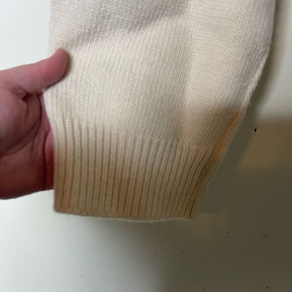 Hers Cropped Crewneck Long Sleeve Pullover Cropped Sweater White Womens S - Picture 5 of 7